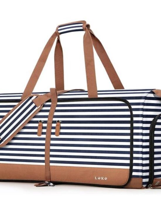 Large Travel Duffle Bag Women Foldable Carry On Weekender Overnight Gym Tote - Picture 1 of 7